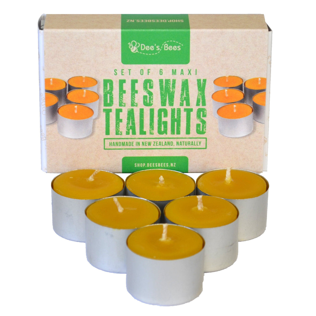 Beeswax Tealight Candles Maxi set of six LilyBee Wrap